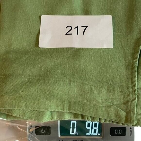 Selene Women Linen Wide Leg Cropped Pants Large Beachy Kelly Green Lagenlook - Picture 8 of 8